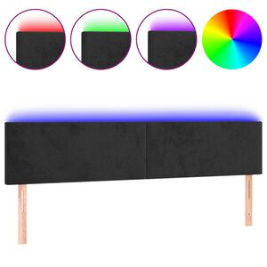 vidaXL LED Headboard Black 160 cm Velvet