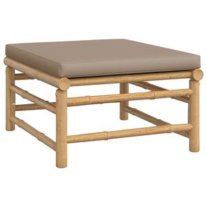 vidaXL Garden Footstool with Taupe Cushion Bamboo