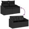 vidaXL Garden Sofa Set with Storage 5 pcs Black Poly rattan