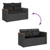 vidaXL 8 Piece Garden Sofa Set with Cushions Black Poly Rattan