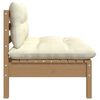 vidaXL 3 Piece Garden Lounge Set with Cream Cushions Solid Pinewood