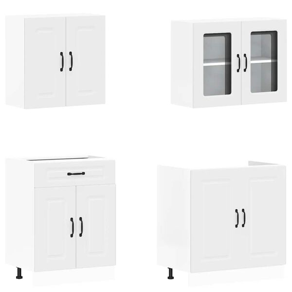 vidaXL 4 Piece Kitchen Cabinet Set Kalmar White Engineered Wood