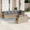 vidaXL 8 Piece Garden Sofa Set with Cushions Beige Poly Rattan