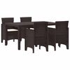 vidaXL Garden Dining Set 5 pcs Brown Polt rattan