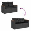 vidaXL 5 Piece Garden Sofa Set with Cushions Black Poly Rattan