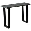 vidaXL Console Table | Grey | Solid Mindi Wood, Powder-Coated Steel | Medium
