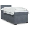 vidaXL Box Spring Bed with Mattress Dark Grey King Single Fabric