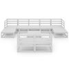 vidaXL 10 Piece Garden Lounge Set White Solid Pinewood