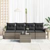 vidaXL Sofa Set with Cushion 5 pcs Grey Poly Rattan
