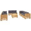 vidaXL 9 Piece Garden Lounge Set with Cushions Solid Teak Wood