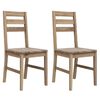 vidaXL Dining Chair | Set of 2 | Brown | Solid Acacia wood | Standard | Durable