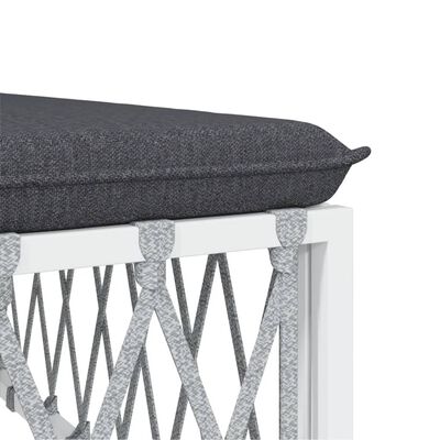 vidaXL 3 Piece Garden Lounge Set with Cushions White Steel