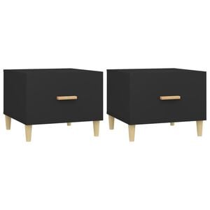 vidaXL Coffee Tables 2 pcs Black 50x50x40 cm Engineered Wood