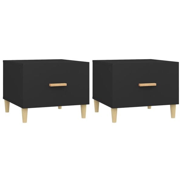 vidaXL Coffee Tables 2 pcs Black 50x50x40 cm Engineered Wood