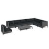 vidaXL 9 Piece Garden Lounge Set with Cushions Poly Rattan Dark Grey