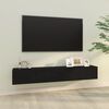 vidaXL Wall TV Cabinets 2 pcs Black 100x30x30 cm Engineered Wood