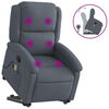 vidaXL Stand up Massage Recliner Chair Dark Grey Velvet