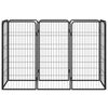 vidaXL 8-Panel Dog Playpen Black 50x100 cm Powder-coated Steel