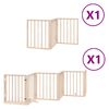 vidaXL Dog Gate with Door Foldable 9 Panels 450 cm Poplar Wood
