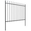 vidaXL Garden Fence with Spear Top Steel 714.5x150 cm Black