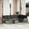 vidaXL 9 Piece Garden Sofa Set with Cushions Grey Poly Rattan