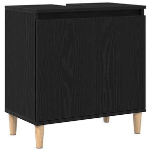 vidaXL Bathroom Sink Cabinet Black Oak 58 x 33 x 60 cm Engineered Wood