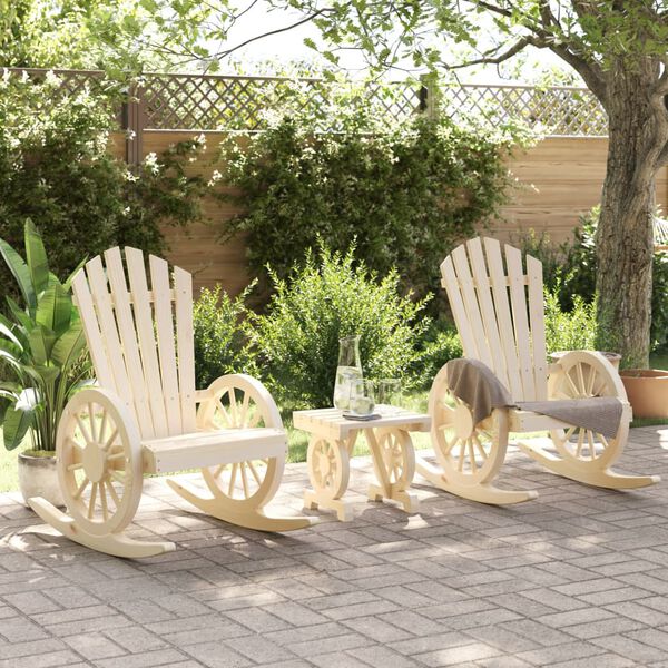 vidaXL 3 Piece Garden Lounge Set Solid Wood Fir