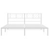 vidaXL Metal Bed Frame without Mattress with Headboard White 180x200cm