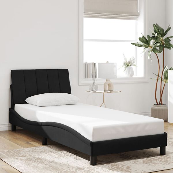 vidaXL Bed Frame without Mattress "Hanko" Black 90x190 cm Velvet