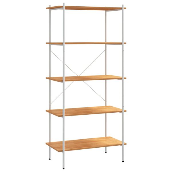 vidaXL 5-Tier Shelving Unit White and Oak 80x40x163 cm