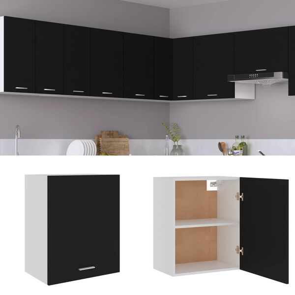 vidaXL Hanging Cabinet Lyon Black 50x31x60 cm Engineered Wood