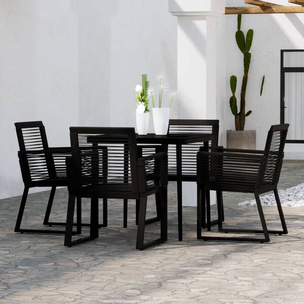 vidaXL 5 Piece Garden Dining Set Black