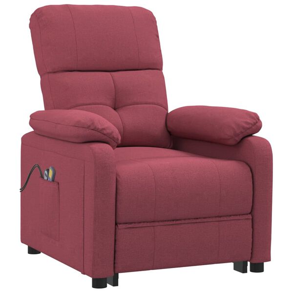 vidaXL Stand up Massage Chair Wine Red Fabric