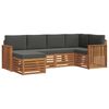 vidaXL Outdoor Sofa Set 6 pcs Natural and Anthracite Polyester