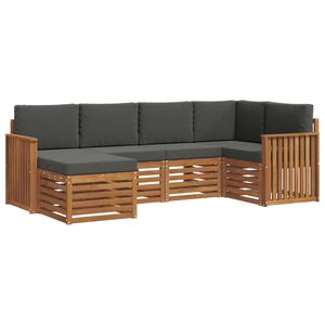 vidaXL Outdoor Sofa Set 6 pcs Natural and Anthracite Polyester