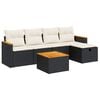 vidaXL 6 Piece Garden Sofa Set with Cushions Black Poly Rattan