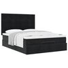 vidaXL Ottoman Bed with Mattresses Black Double Velvet