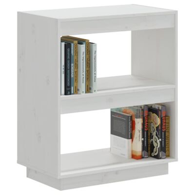 vidaXL Book Cabinet White 60x35x71 cm Solid Wood Pine