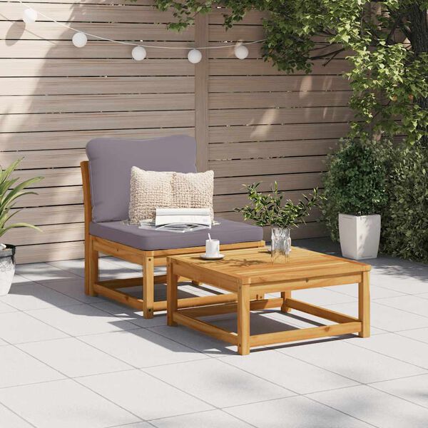 vidaXL Garden Sofa with Cushions Solid Wood Acacia