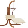 vidaXL Swing Chair with Cushion Fabric and Solid Wood Poplar