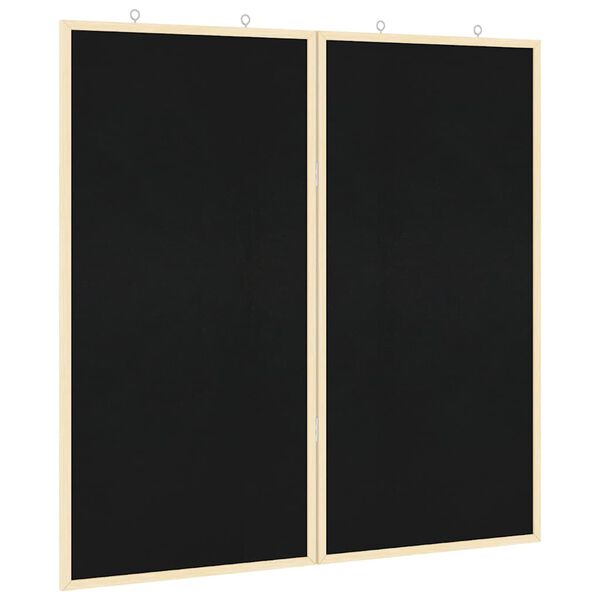 vidaXL Bulletin Board Folding Black 80 x 80 x 1.4 cm Solid pine wood