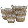 vidaXL Raised Bed | Set of 4 | Brown and white | Wicker and polyethylene