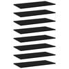 vidaXL Bookshelf Boards 8 pcs Black 80x40x1,5 cm Engineered Wood