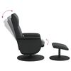 vidaXL Massage Recliner Chair with Footstool Black Faux Leather