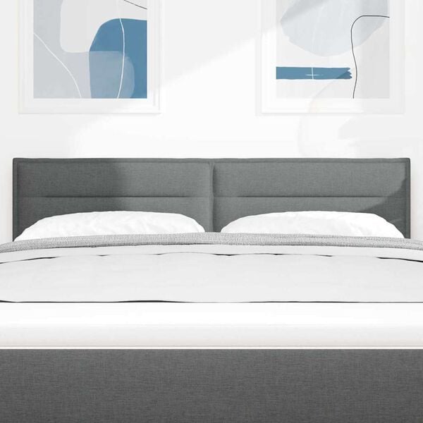 vidaXL LED Headboard with LED Strip Lights Dark Grey 160 cm Polyester