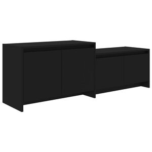 vidaXL TV Cabinet | Black | Engineered wood | Medium | TV Cabinet | Rectangular