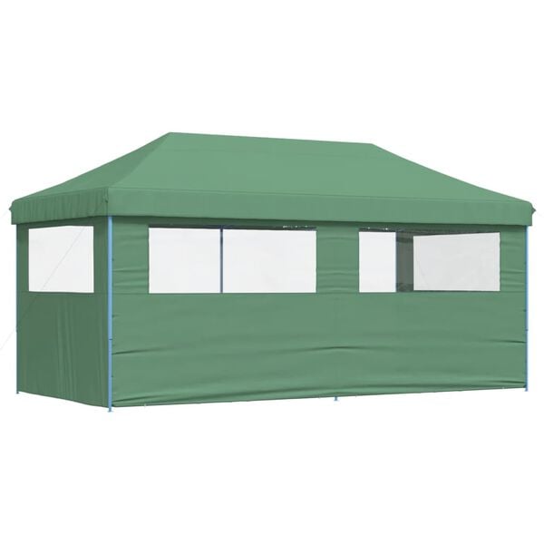 vidaXL Foldable Party Tent Pop-Up with 3 Sidewalls Green