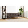 vidaXL Sofa Bed with Two Pillows Brown Faux Leather
