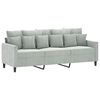 vidaXL 3 Piece Sofa Set with Cushions Light Grey Velvet