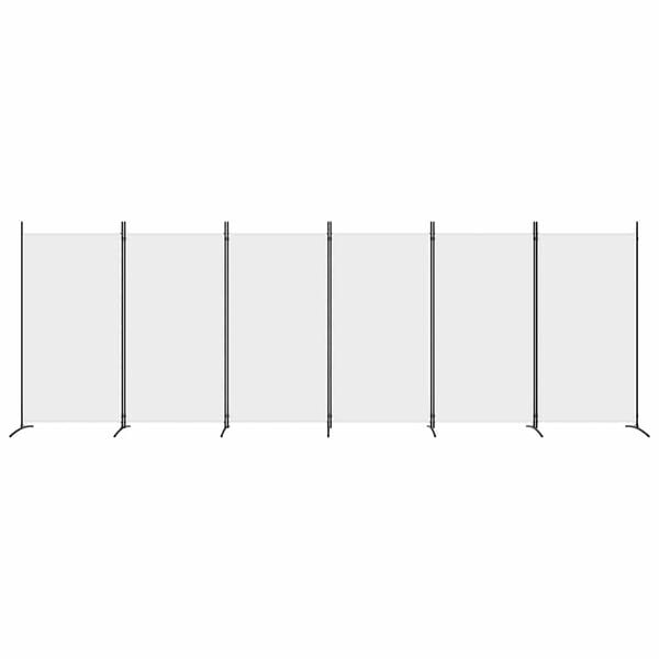 vidaXL 6-Panel Room Divider White 520x180 cm Fabric